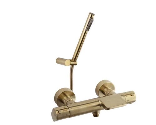 Термостатический смеситель для ванны наружнего монтажа с каскадным изливом и душевым комплектом 3639