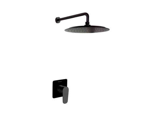 Встраиваемая душевая система с тропическим душем ALEXIA K3618012NM матовый черный