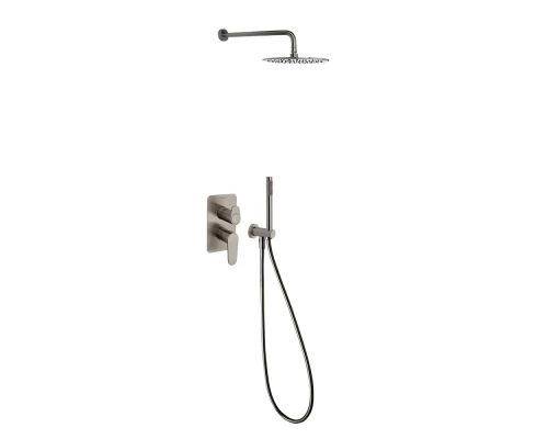 Встраиваемая душевая система с тропическим душем и душевым комплектом ALEXIA K3615021NC никель браши