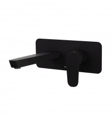 Встраиваемый однорычажный смеситель для раковины на цельной пластине с длинным изливом 240 мм ALEXIA