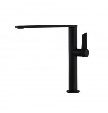 Смеситель высокий для кухни однорычажный с поворотным изливом KITCHEN 388401MCNM матовый черный