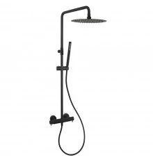 Душевая термостатическая система наружнего монтажа с телескопическим тропическим душем и душевым ком