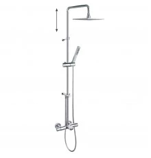 Душевая термостатическая система наружнего монтажа с телескопическим тропическим душем и душевым ком