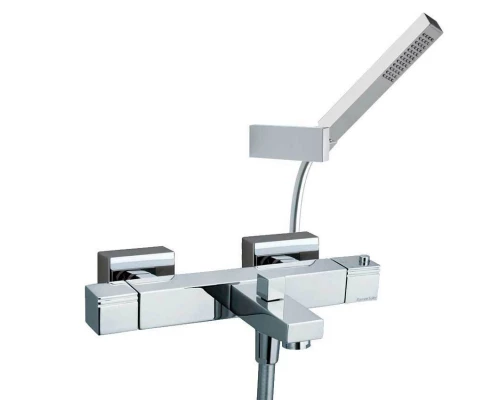Встраиваемый термостатический смеситель однорычажный с изливом и душевым комлектом KUATRO 4736MK