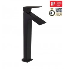 Смеситель высокий для раковины чаши однорычажный URBAN CHIC 211001NM матовый черный (L)