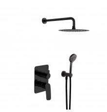 Встраиваемая душевая система с тропическим душем и душевым комплектом NEW FLY K5715021NM матовый чер