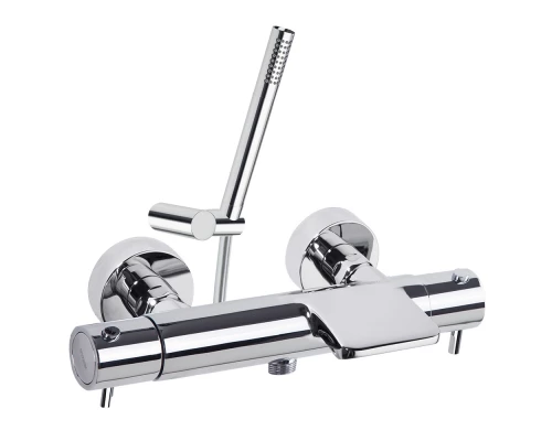 Термостатический смеситель для ванны наружнего монтажа с каскадным изливом и душевым комплектом ODIS