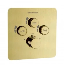 Встраиваемый термостатический смеситель для душа RS SMART 85T301SOC золото брашированное на 3 выхода
