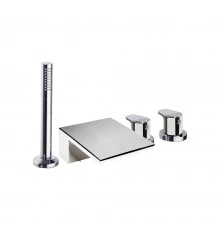 Термостатический смеситель на борт ванны однорычажный с изливом и душевым комлектом ALEXIA 363303TM