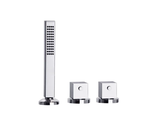 Термостатический смеситель на борт ванны однорычажный с душевым комлектом KUATRO 4733TSCAMK