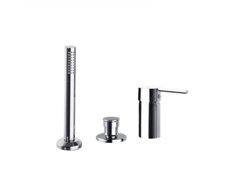 Смеситель однорычажный на борт ванны встраиваемый с душевым комплектом DRAKO 333302SCAM