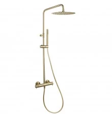 Душевая термостатическая система наружнего монтажа с телескопическим тропическим душем и душевым ком