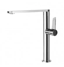 Смеситель высокий для кухни однорычажный с поворотным изливом KITCHEN 388401MCNC никель брашированны