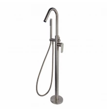 Напольный смеситель для ванны однорычажный с душевым комплектом ALEXIA 368503DNC никель брашированны