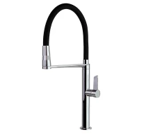 Смеситель высокий для кухни профессиональный, с гибким шлангом и поворотным изливом KITCHEN MAGNET 3