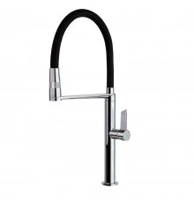 Смеситель высокий для кухни профессиональный, с гибким шлангом и поворотным изливом KITCHEN MAGNET 3