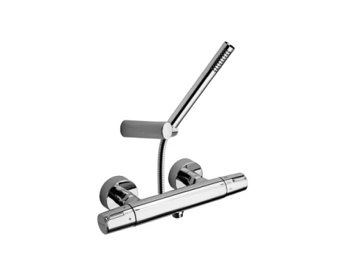 Термостатический смеситель для душа наружнего монтажа с душевым комплектом TZAR 343401DNС никель бра