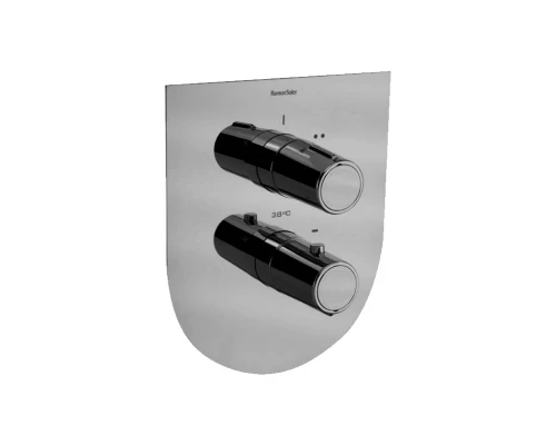 Встраиваемый термостатический смеситель для душа TZAR 348712SNC никель брашированный на 2 выхода