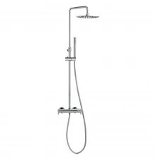 Душевая термостатическая система наружнего монтажа с телескопическим тропическим душем и душевым ком