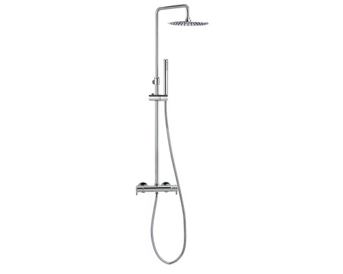 Душевая термостатическая система наружнего монтажа с телескопическим тропическим душем и душевым ком