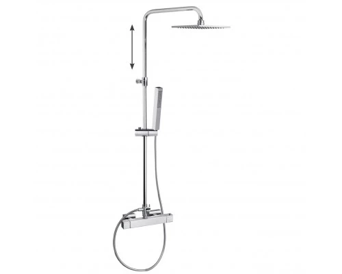 Душевая термостатическая система наружнего монтажа с телескопическим тропическим душем и душевым ком