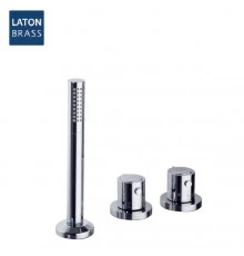 Термостатический смеситель на борт ванны однорычажный с душевым комлектом AROLA 2633TMSCA