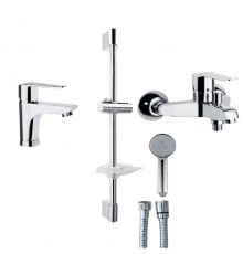 Смеситель для ванны наружнего монтажа однорычажный с душевым комплектом YPSILON PLUS 6474