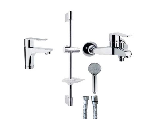 Смеситель для ванны наружнего монтажа однорычажный с душевым комплектом YPSILON PLUS 6474