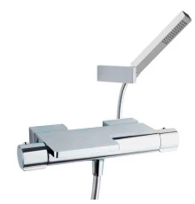 Термостатический смеситель для ванны наружнего монтажа с каскадным изливом и душевым комплектом AROL