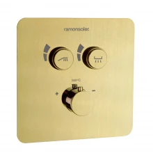 Встраиваемый термостатический смеситель для душа RS SMART 85T201SOC золото брашированное на 2 выхода