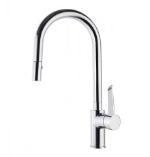 Смеситель высокий для кухни однорычажный с выдвижной лейкой и поворотным изливом KITCHEN 387901V1MC