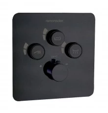 Встраиваемый термостатический смеситель для душа RS SMART 85T301SNM матовый черный на 3 выхода 