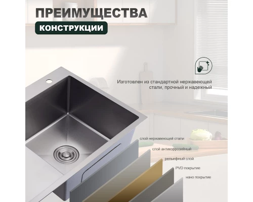 Кухонная мойка Splenka S704.7850.05, сатин