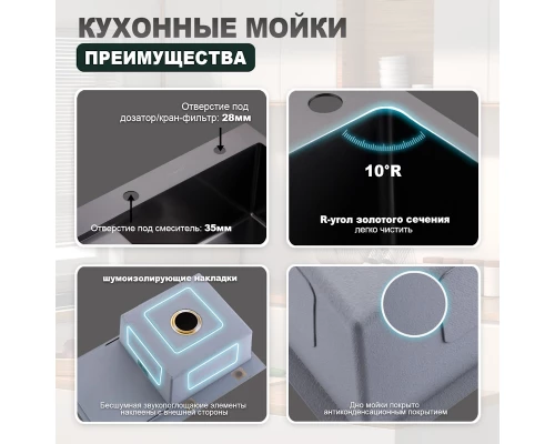 Кухонная мойка Splenka S704.7850.09, графит