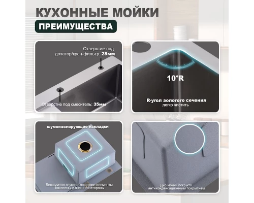 Кухонная мойка Splenka S704.7850.05, сатин