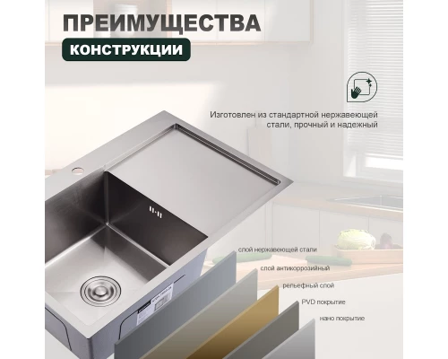 Кухонная мойка Splenka S705.7850.05, сатин