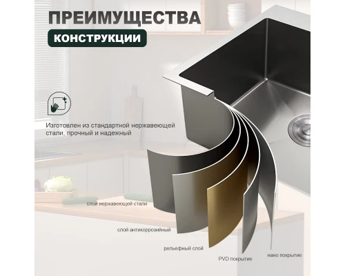 Кухонная мойка Splenka S702.6050.05, сатин