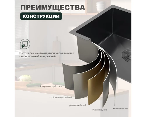 Кухонная мойка Splenka S700.5045.09, графит