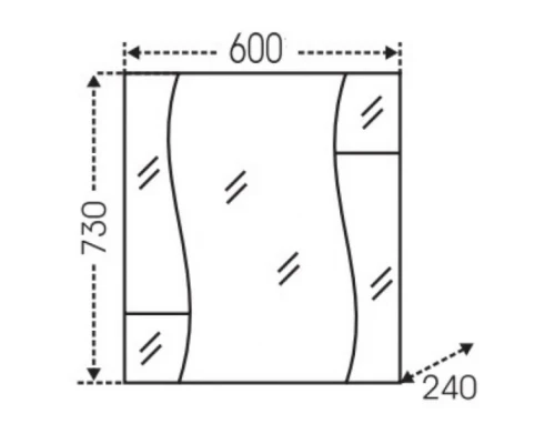 Зеркальный шкаф 60x73 см белый глянец Санта Лира 101065