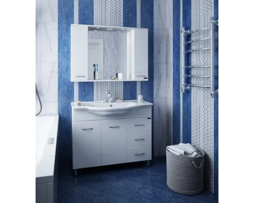 Тумба белый глянец 94,8 см Санта Эльбрус 201107