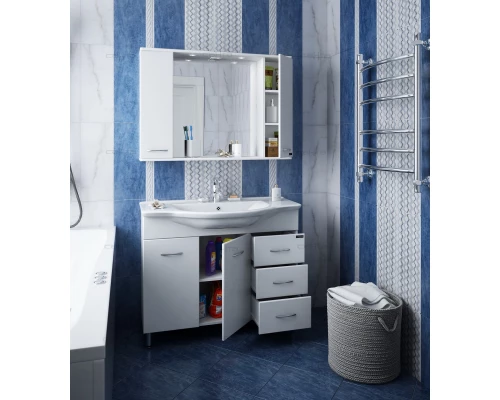 Тумба белый глянец 94,8 см Санта Эльбрус 201107