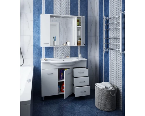 Тумба белый глянец 94,8 см Санта Эльбрус 201107