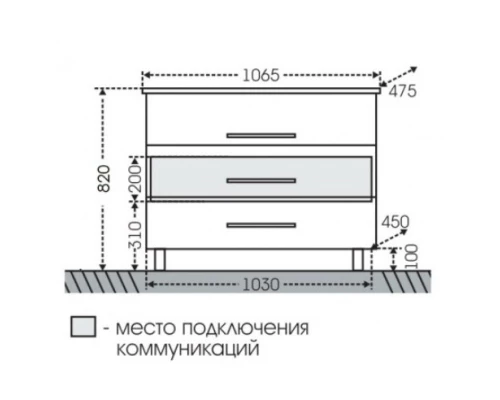 Тумба белый глянец 103 см Санта Вегас 226013л