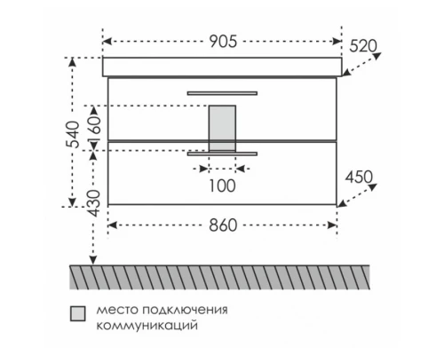 Тумба белый глянец 86 см Санта Омега 207049
