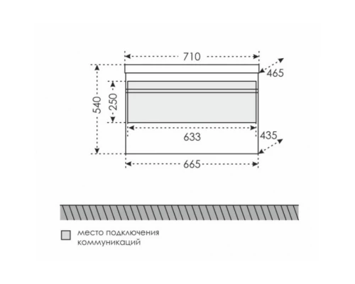 Тумба белый глянец 66,5 см Санта Марс 700216