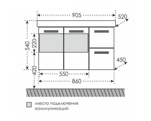 Тумба белый глянец 86 см Санта Меркурий 209007