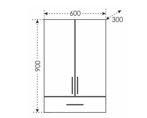 Шкаф подвесной белый глянец Санта Дублин 423003