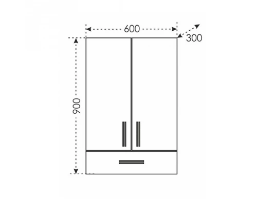 Шкаф подвесной белый глянец Санта Меркурий 409003