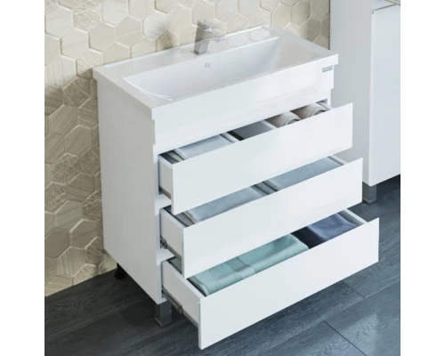 Тумба белый глянец 80 см Санта Марс 700185