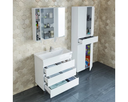 Тумба белый глянец 80 см Санта Марс 700185